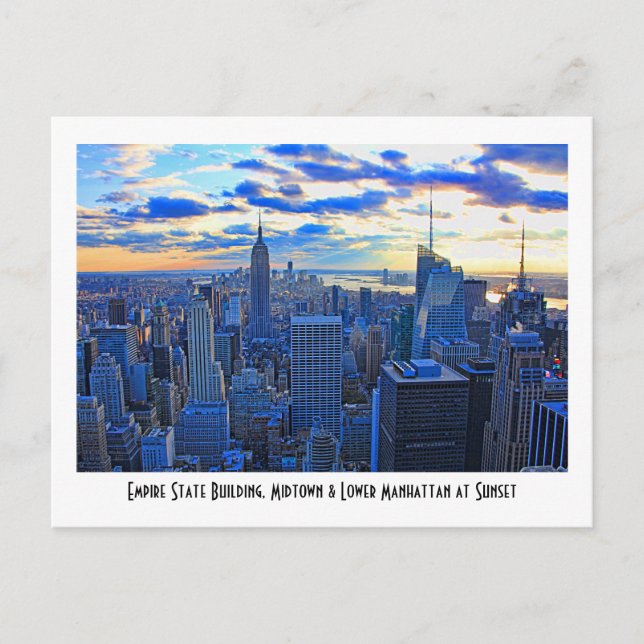 Carte Postale Fin de l'après-midi NYC Skyline à l'approche du co (Devant)