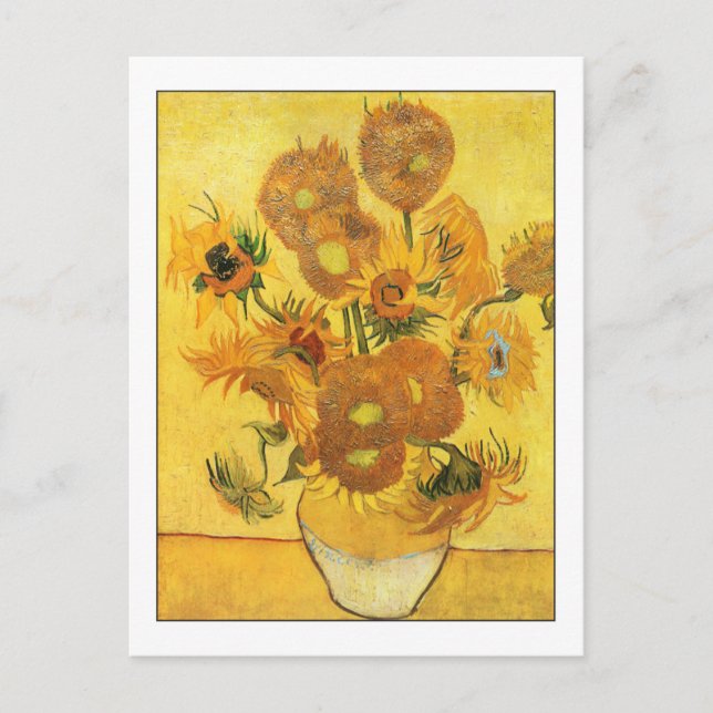 Carte Postale Fine Art Quinze tournesols par Van Gogh (Devant)