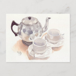 Carte Postale Fine Art - Tea Set, aquarelle