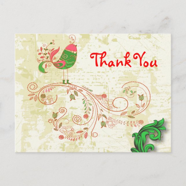 Carte Postale Fine Cool mignonne Girl Retro Mode florale (Devant)