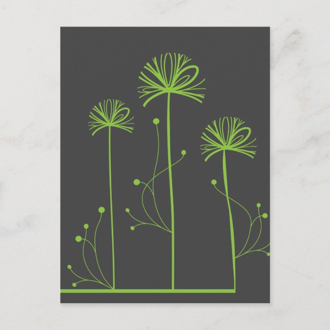 Carte Postale Fine Cool mignonne Girl Retro Mode florale (Devant)