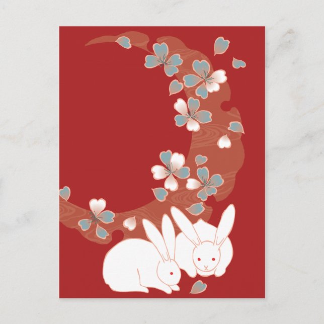 Carte Postale Fine Japonaise mignon Cool Girl Retro Floral (Devant)
