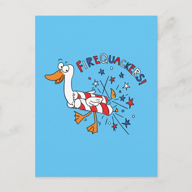 Carte postale Firequackers 4 juillet Canard (Devant)