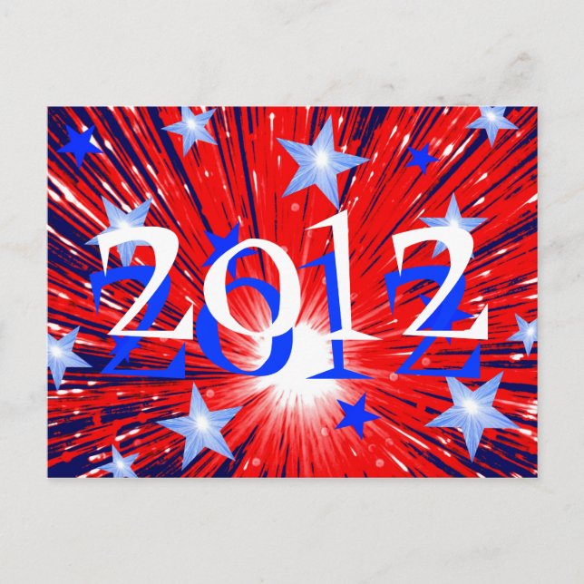 Carte postale Firework Red White Blue '2012' (Devant)