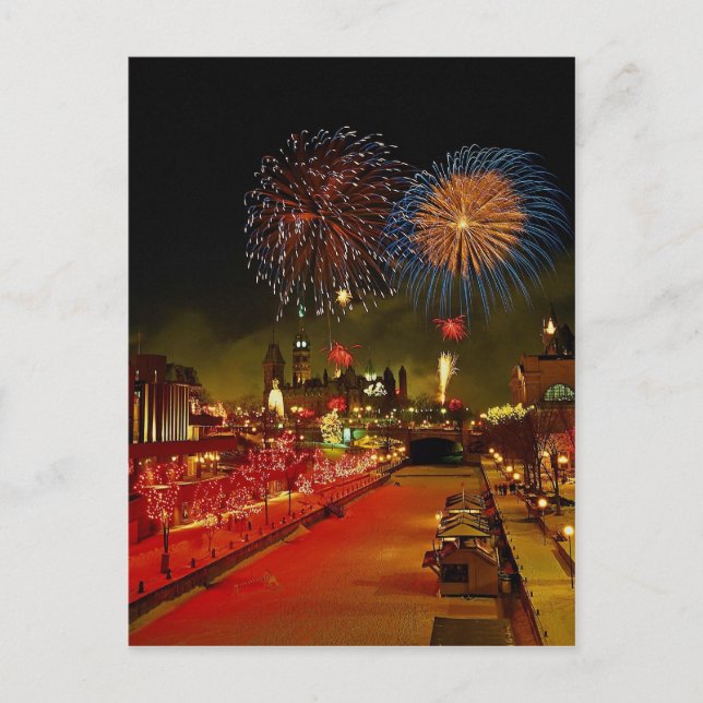 Carte Postale Fireworks, Ottawa, Ontario, Canada (Devant)