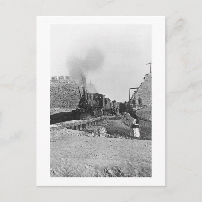 Carte Postale First train passing through the wall of Pékin (Devant)