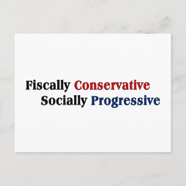Carte Postale Fiscalement Conservateur, Socialement Progressif (Devant)