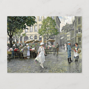 Carte Postale Fischer - Journée du marché à Hojbro Plads, Copenh