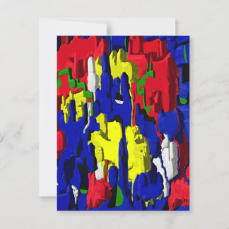 Carte Postale fissures en bleu, abstraite