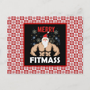 Carte Postale Fitness amusant Theme Noël Fitmas Fitness Trainer