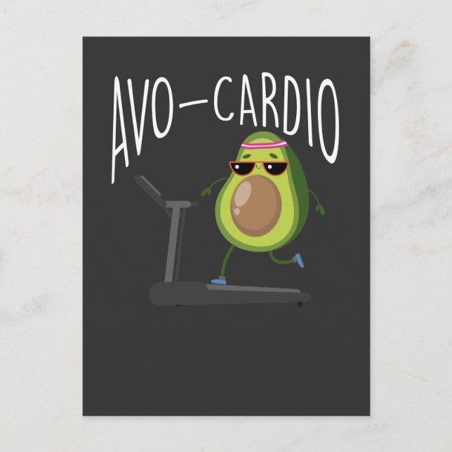 Carte Postale Fitness Avocado Pun Runner Vegan Fruit (Devant)
