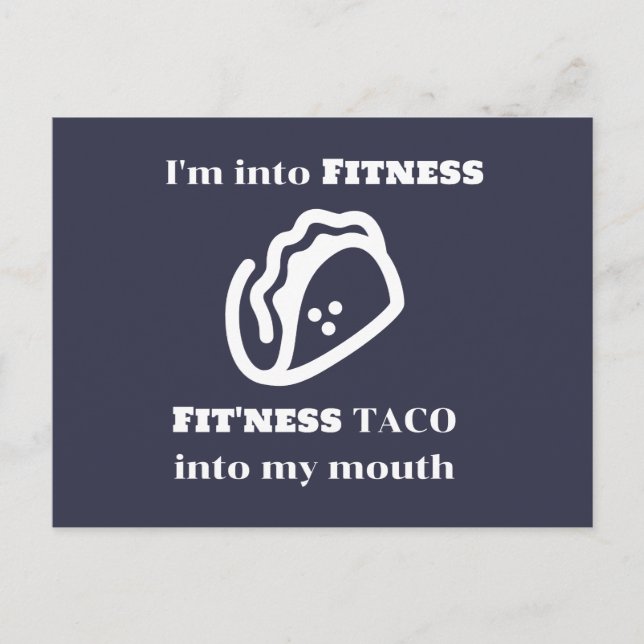 Carte Postale Fitness TACO Funny Sarcastique nouveauté Cadeau gr (Devant)