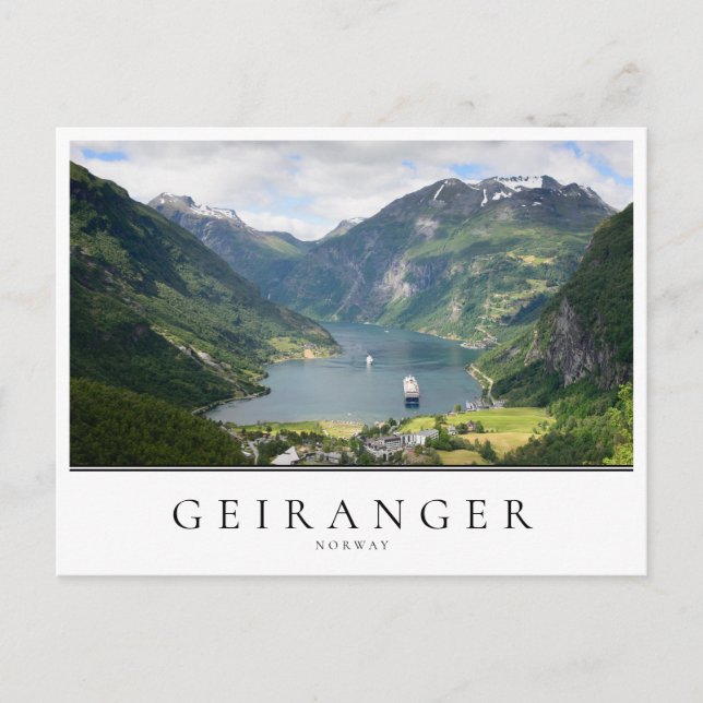 Carte Postale Fjord Geiranger en Norvège (Devant)