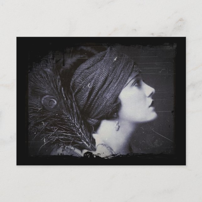 Carte Postale Flacon dans un Turban à plumes (Devant)
