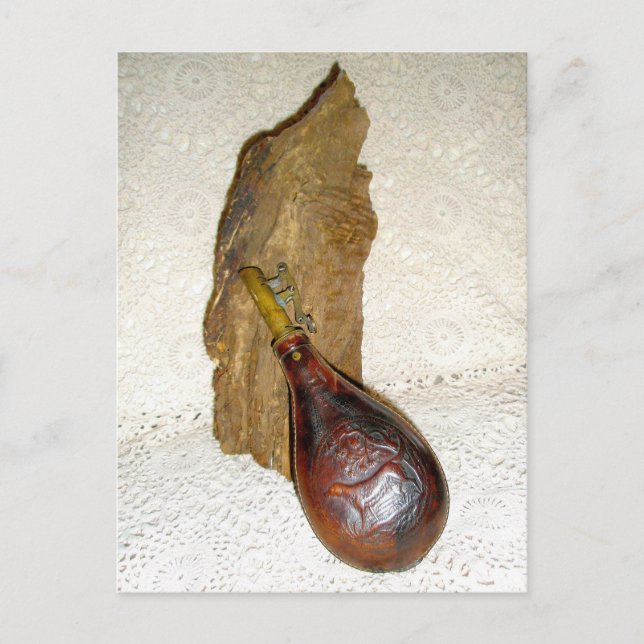 Carte Postale Flacon en poudre en cuir antique (Devant)