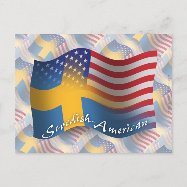 Carte Postale Flag de Swedish-American (Devant)