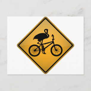 Carte Postale Flamant rose à vélo