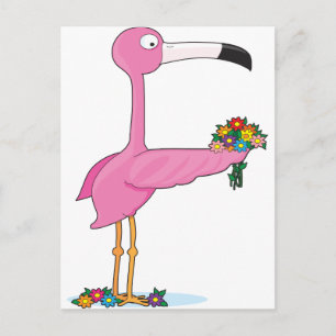 Carte Postale Flamant rose Alphabet animal