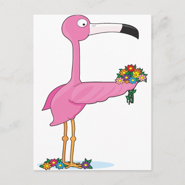 Carte Postale Flamant rose Alphabet animal (Devant)