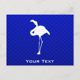 Carte Postale Flamant rose bleu