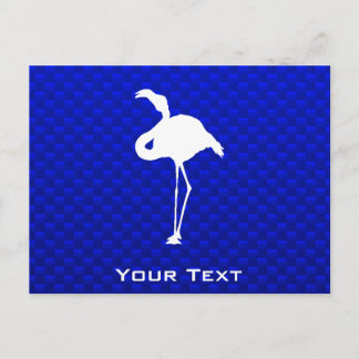 Carte Postale Flamant rose bleu