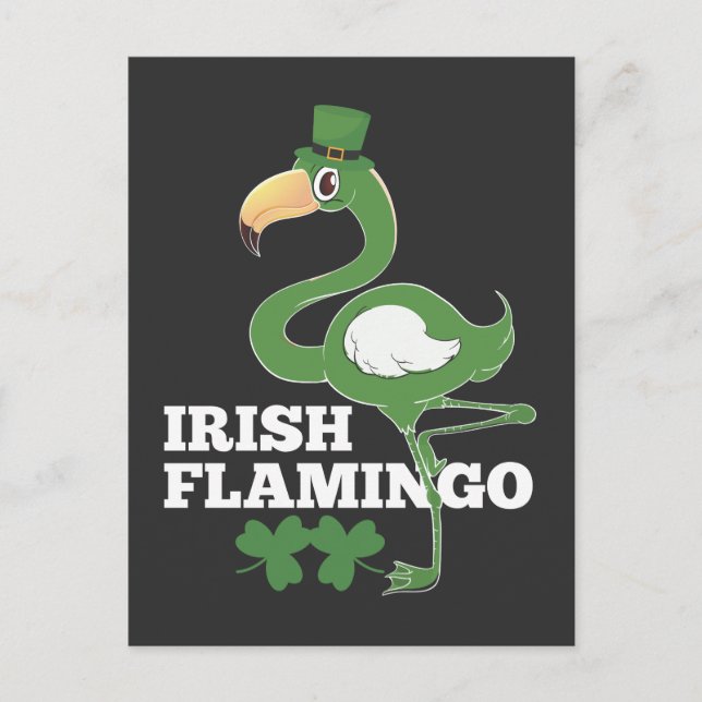 Carte Postale Flamant rose irlandais Irlande Jour de la Saint Pa (Devant)