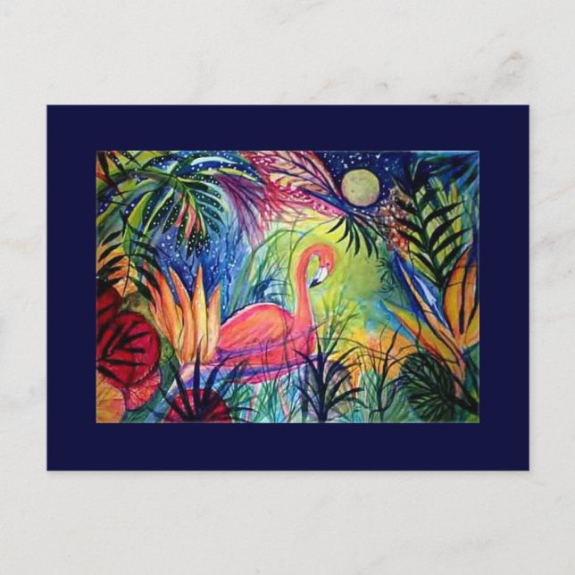 Carte Postale Flamant rose rose (Devant)