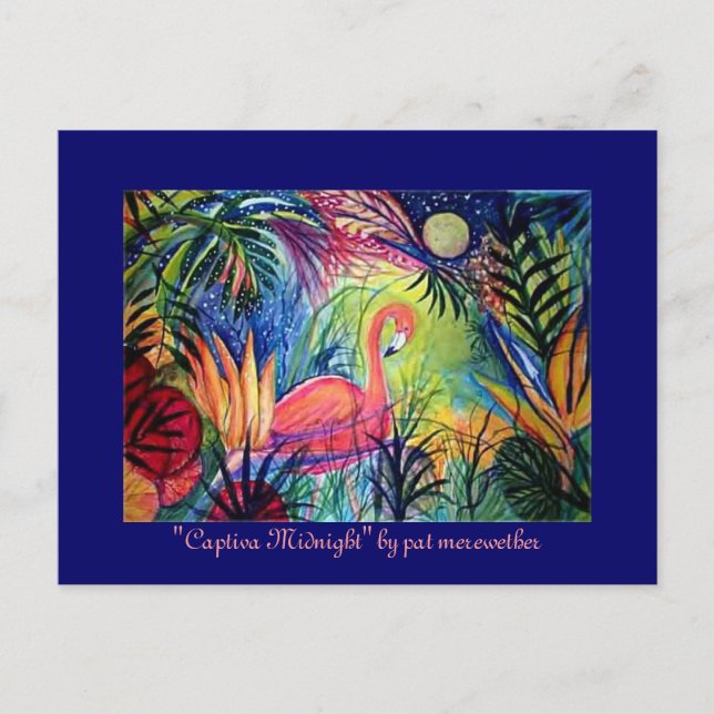 Carte Postale Flamant rose rose (Devant)