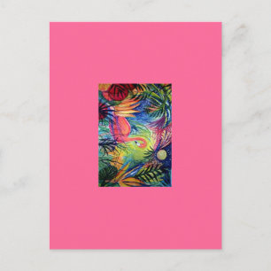 Carte Postale Flamant rose rose
