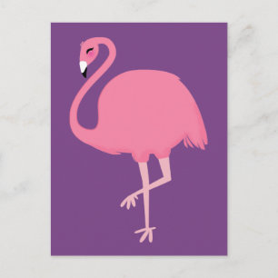 Carte postale Flamant rose rose