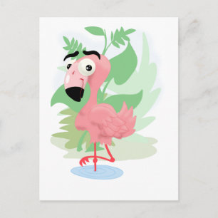 Carte Postale Flamant rose rose