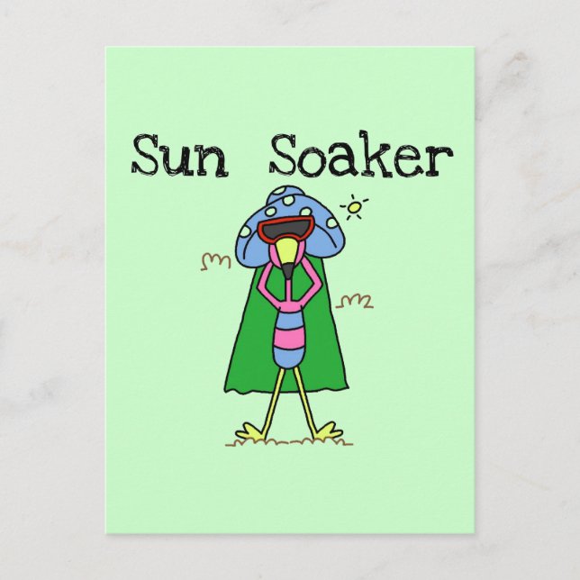 Carte Postale Flamant rose Sun Soaker Tshirts et cadeaux (Devant)