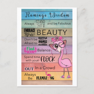 Carte postale Flamant rose WISDOM