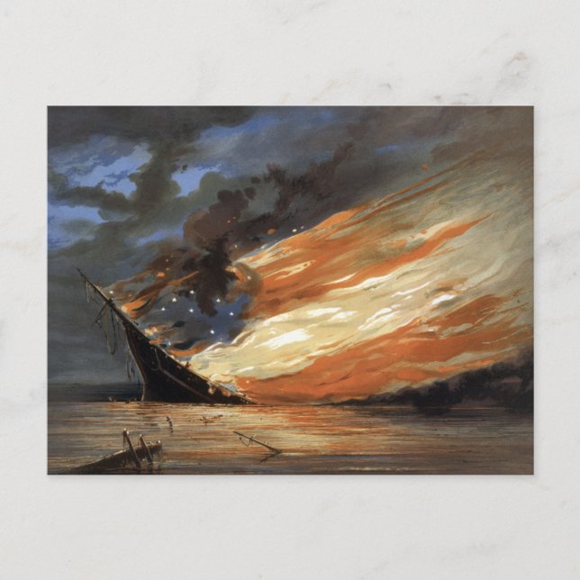 Carte Postale Flambeaux de la guerre civile rebelle sur le feu d (Devant)