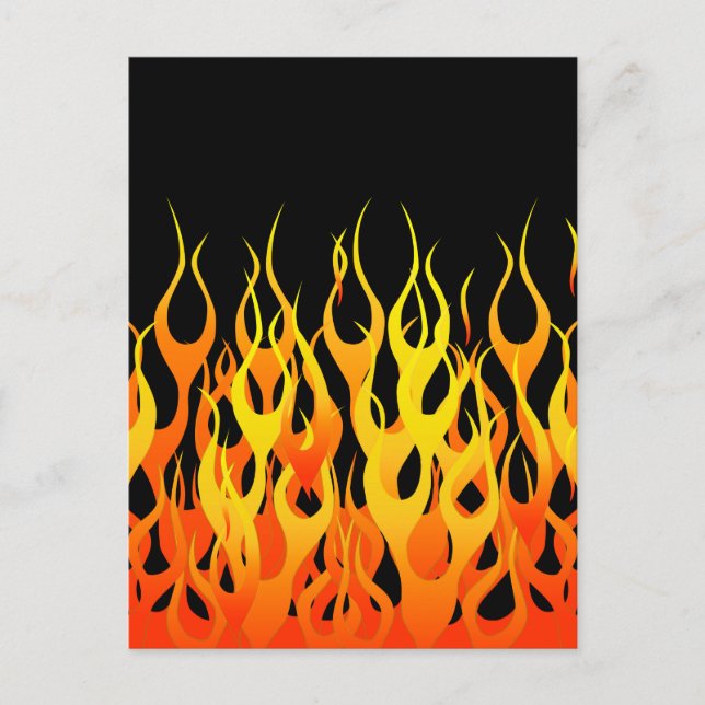 Carte Postale Flames de course Orange classique en feu (Devant)