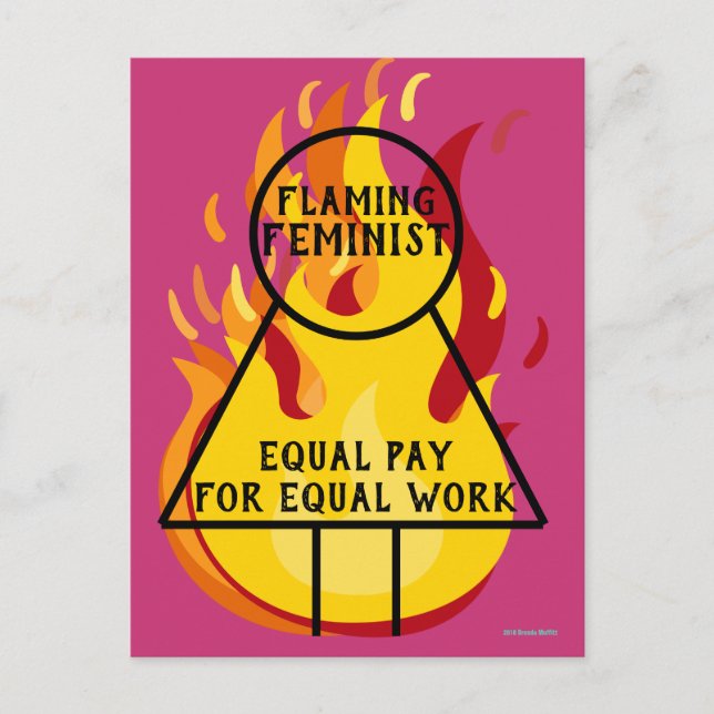 Carte Postale Flaming Feminist Égalité salariale 15 (Devant)