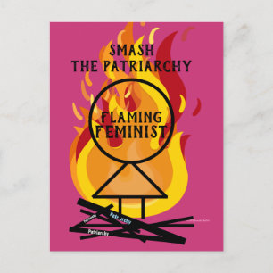 Carte Postale Flaming Feminist Smash the Patriarchy 15