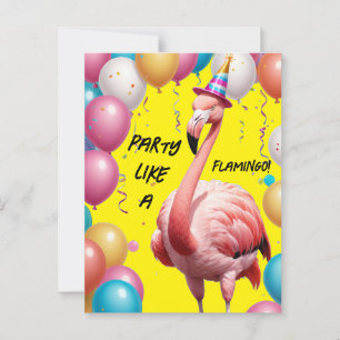 Carte Postale Flamingle & Festin – Anniversaire drôle de flamant