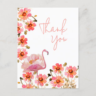 Carte Postale Flamingle Merci floral