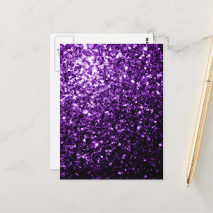 Carte Postale Flamme de parties scintillant foncé violet brillan
