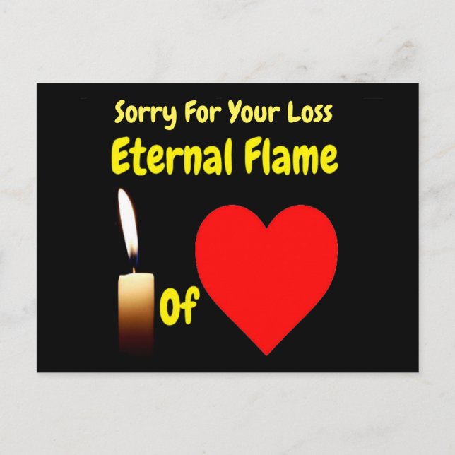 Carte postale Flamme Éternelle D'Amour Désolé Pour (Devant)