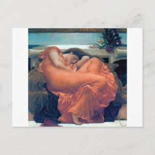 Carte Postale Flamme Juin femme peinture robe orange