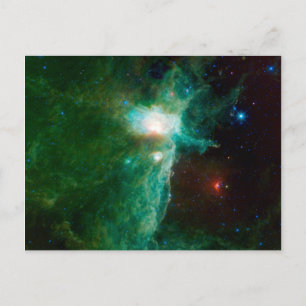Carte Postale Flamme Nebula NASA Space Green