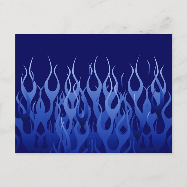 Carte Postale Flammes de course cool Blue Automotive (Devant)
