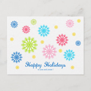 Carte Postale Flammes de neige colorées Fête/Noël