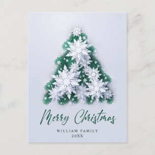 Carte Postale Flammes de neige Élégantes en 3D Noël