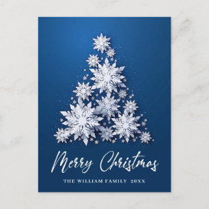 Carte Postale Flammes de neige Élégantes en 3D Noël