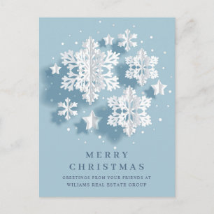 Carte Postale Flammes de neige modernes 3D Noël Accueil d'entrep