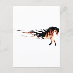 Carte Postale Flammes du cheval, Logo du cheval, Cheval