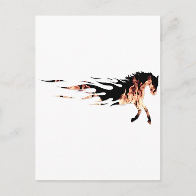 Carte Postale Flammes du cheval, Logo du cheval, Cheval (Devant)